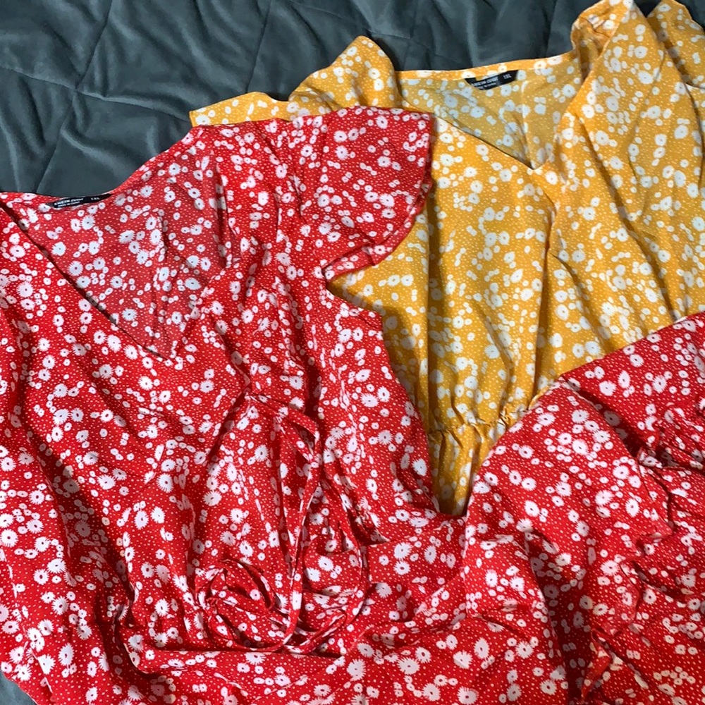 Spring dresses XL Shein Yellow and Red never worn
